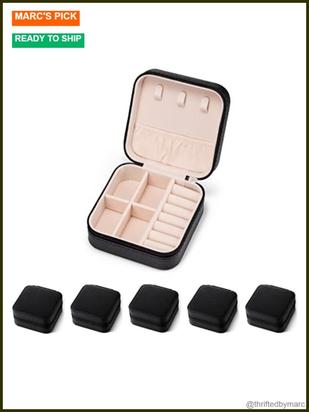 PU Leather Mini Travel Jewelry Case Set 5 Pack Small Organizer